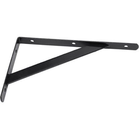 Kraftig hyllebrakett, L-formet hyllebrakett 90 graders hyllebrakett vinkelstøtte leddbrakett spiss hjørne 6 pakker, svart 20 x 12 cm