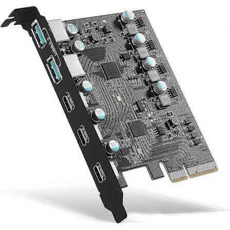 PCIe til USB 3.2 Gen 2 Adapterkort PCI Utvidelseskort PCI-E Tilleggskort Riser for PC Windows 10/8/