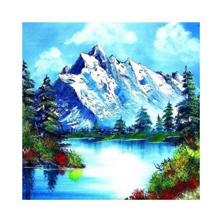 Stor Lanscape 5d Diamond Painting Mountain Lake Heminredning