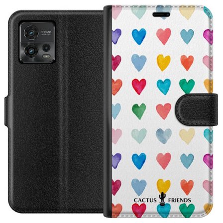 Kompatibel Tegnebogsetui til Motorola Motorola Moto G72 Cactus and Friends - Watercolor Love Grid