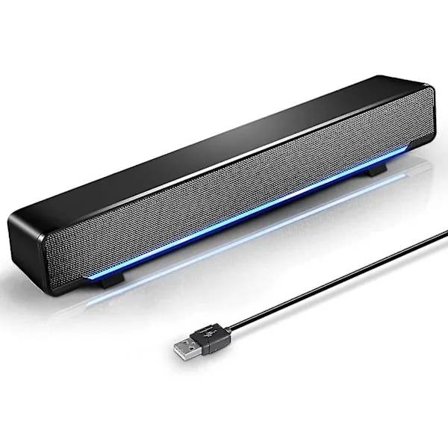 /EA/USB-driven soundbar-högtalare för dator, stationär och bärbar dator, svart (USB)-max