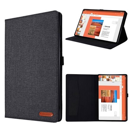 Lenovo Tab M10 FHD Plus kankainen nahkakotelo - Musta