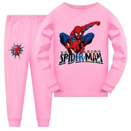 7-14 år Børn Spiderman Pyjamas Langærmet T-shirt Bukser Nattøj Pjs Sæt Outfits Gaver