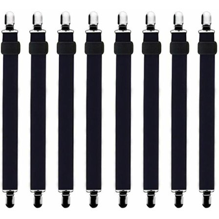 8 st (30 cm till 120 cm) Lakanhållare Justerbar Lakan, Spännare, Passar Alla Sängar och Madrasser, Svart