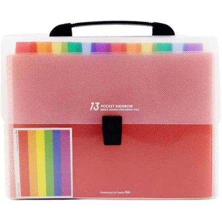 Udvidende Filmappe 13 Multifarvede Lommer Accordion Mappe Plastikmapper Filmapper