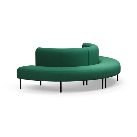 Sofa VARIETY, außen halbrund, Stoff Blues CSII, grün-türkis