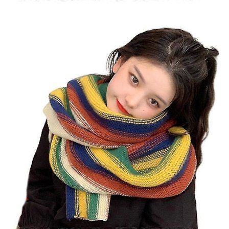 Buffalo Plaid Skjerf Vinter Skjerf Rutete Skjerf For Kvinner Tykt Gradient Skjerf