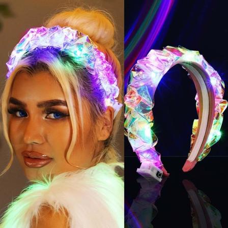Ljus upp pannband LED blinkande hårband lysande laser huvudbonad