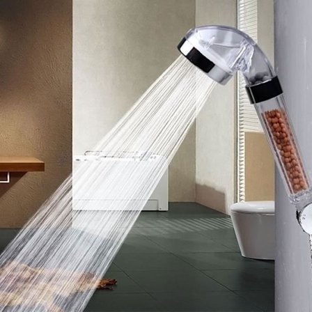 Suihkupää Spa - Monitoiminen turmaliini germanium - Vettä säästävä - Pehmentää ihoa ja hiuksia