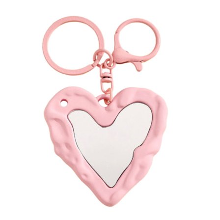 Stilfuld Hjerte Spejl Nøglering Kompakt Og Bærbar Akryl Charm Stilfuldt Akryl Biltilbehør Til Gaver Eller Personlig Brug