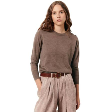 Sessun Round-neck Strik Brun, Dame Striktrøjer