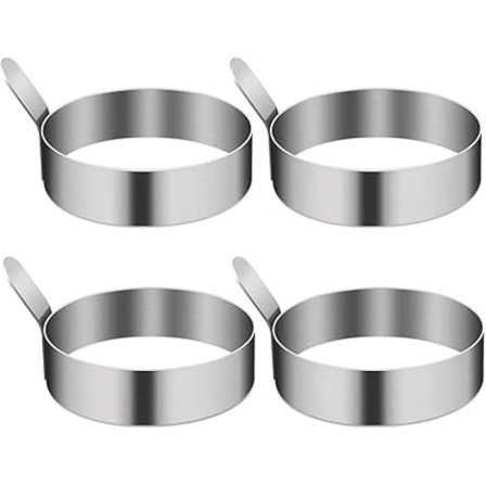 1 Pakke Æggring, Æggform Ring 3,5 tommer Non-Stick Rustfrit Stål Æggform Æggringe til Stegning Æg Stegeplade Pandekage Sandwich Madlavning Bøf Køkken