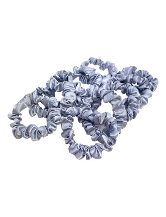 Pipol's Bazaar Skinny Scrunchie 10 Pcs - Grey - ONE SIZE