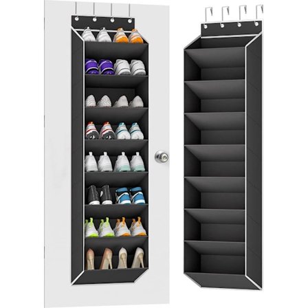 Seinään kiinnitettävä kenkäteline / kenkäripustin, säilytysteline kengille, jotka ripustetaan oveen, kenkien säilytysteline koukuilla