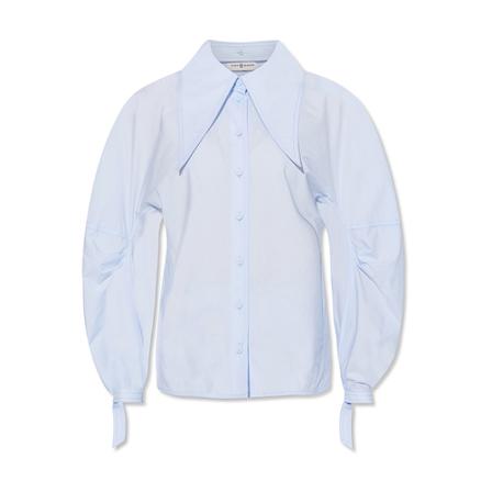 Tory Burch, Cotton shirt Blauw, Dames, Maat:M