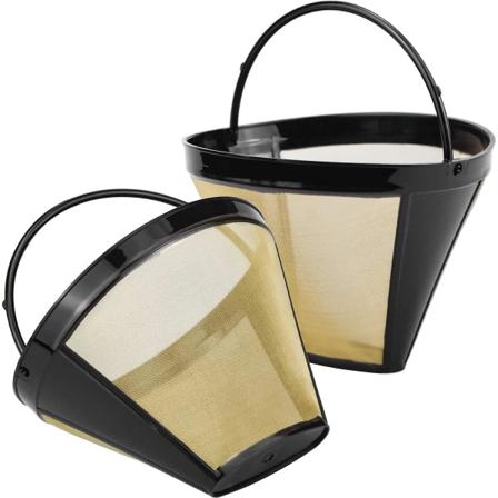 2 stk gjenbrukbare kaffefiltre, permanentfilter, størrelse 4 for 8-12 kopper