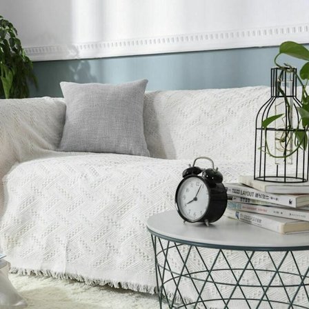 Bomullssoffa Överdrag Stickad Soffa Överdrag Soffa Överdrag Soffa Överdrag Bord Skåp Möbler Anti-T Ram Beige 90x150cm