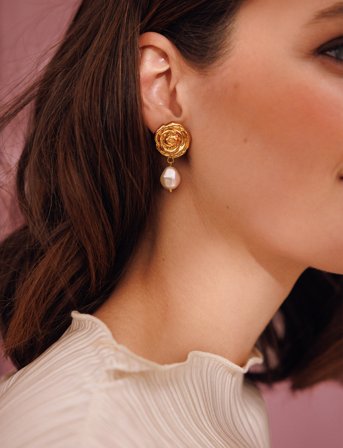 Caroline Svedbom Rosita Pearl Earrings Gold - Gold - ONE SIZE