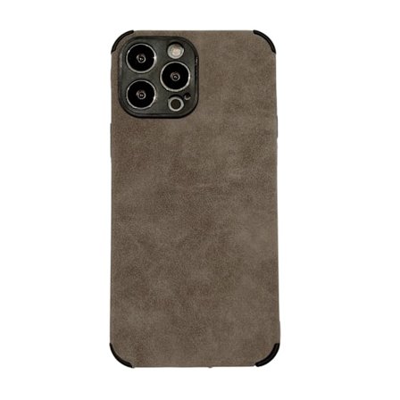 Etui til iPhone16Pro [Svart] Semsket skinn fire hjørner anti-fall støvtett matt full