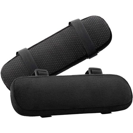 Et par armlænsbetræk til stole (23,5*7,5*3 cm), memoryskum armlænsbetræk til hjemme-/kontorstole - sort.