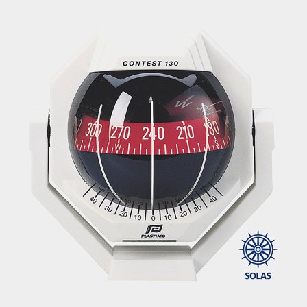 Kompass Plastimo Contest 130 vit röd ros bygelmonterad
