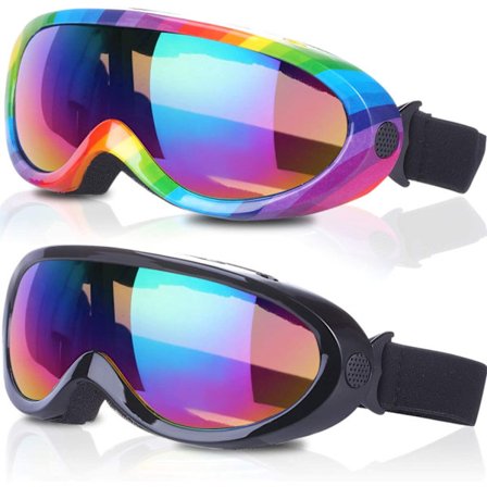 Skibriller, 2-pak - Sort Multicolor/Rainbow Multicolor, Sne