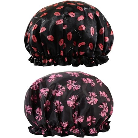 Suihkumyssy naisille, 2 kpl uudelleenkäytettäviä suihkumyssyjä, vedenpitävä hiusmyssy, homeenkestävä joustava kylpymyssy