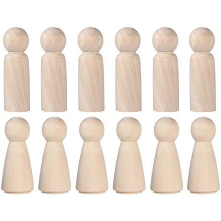 20 stk. Træ Peg Dukker Ufærdige Træ Menneskekroppe Engel Dukker Til DIY Håndværk
