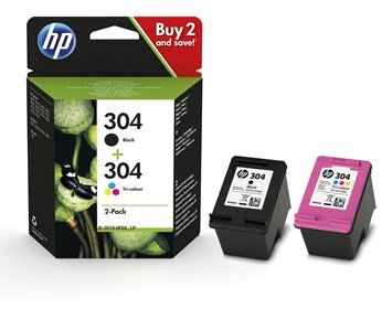 304 2-pack black/color - HP 304 2-pack bläckpatron, svart + färg (3JB05AE)