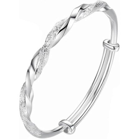Massiva 925 Sterling Silver Armband för Kvinnor Enkelt