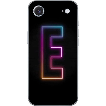 Kompatibel Mobilcover til Apple Apple iPhone 17 Air Minimalistisk neonbogstav E i lyse farver mod mørk baggrund i moderne og stilren design