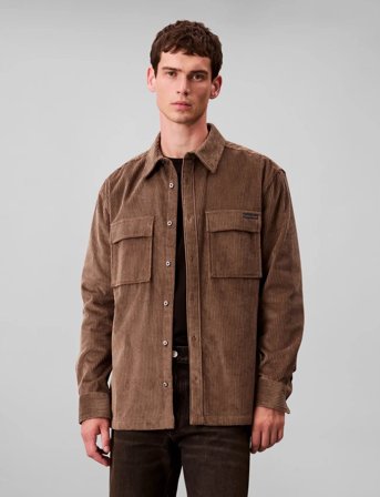 Calvin Klein Jeans Ls Corduroy Pocket Relaxed Shirt - Brown - XS