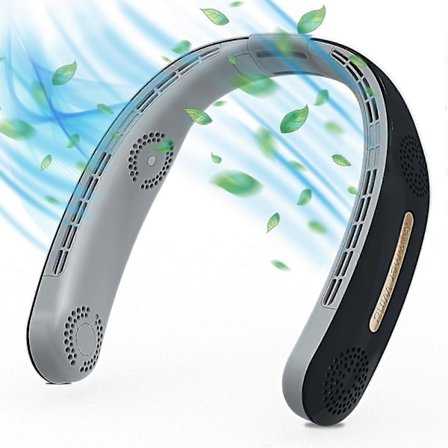 Kaulatuuletin, 6000mah 4 turbon kannettava kaulatuuletin 360 roottoriton viilentävä henkilökohtainen kaulatuuletin ladattava handsfree-kaulatuuletin 3