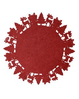 Bordstablett av filt ø38cm Röd - Jul - Redlunds