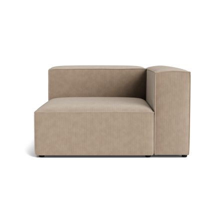 Lissabon Chaiselong Højrevendt - Rebel Mørk Beige Kvalitets Sofa med Krydsfiner Ramme & Blødt Stof - 130x130x72cm - Modulsofa