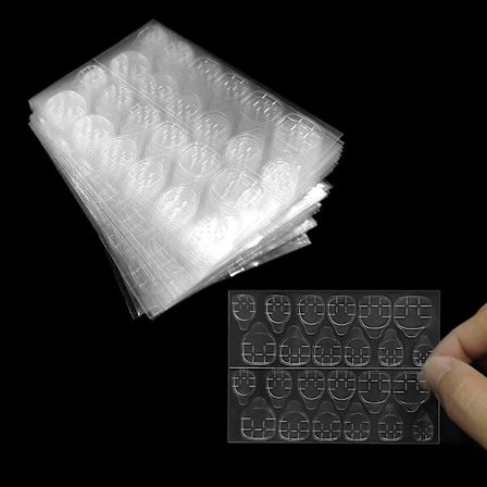 30 ark med 720 stk gjennomsiktige dobbeltsidige neglestickers, for negldekorasjon