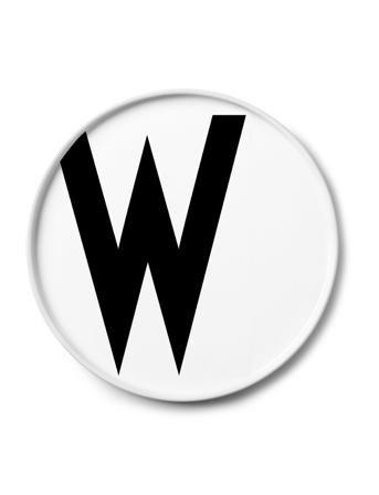 Porcelain Plate A-Z White Design Letters