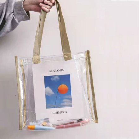 Genomskinlig shoppingväska Axelväska BEIGE