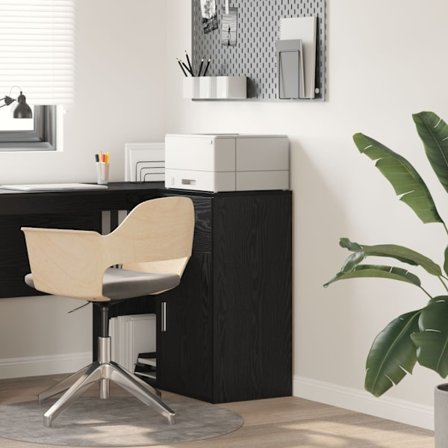 Sideboard med låda Svart Ek 38 x 34 x 75 cm