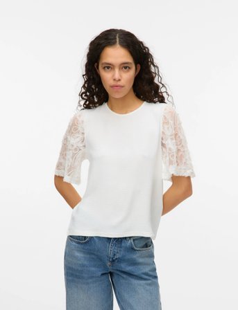 Vero Moda Vmnina 2/4 Top Jrs - Cream - M