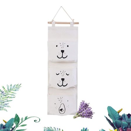 Vägghängande väska, hängande förvaring med 3 fickor, badrum