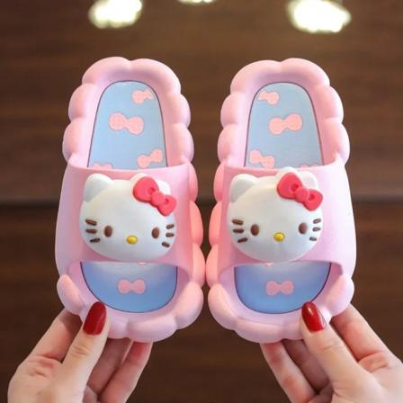 Sanrios Cinnamoroll HelloKittys Anime Figur Tecknad Sommar Inomhus Sandaler Duschrum Halkfri sko Söt Vuxna Barn Tofflor HelloKittys 5 24-25 15cm