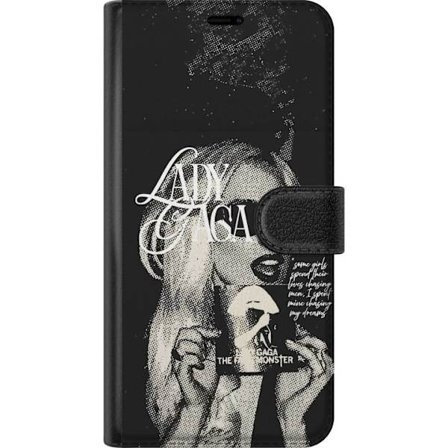 Kompatibelt Lommeboketui til Xiaomi Redmi Note 14 Pro Lady Gaga svart-hvit retroplakat med solbriller og popkonst-estetikk