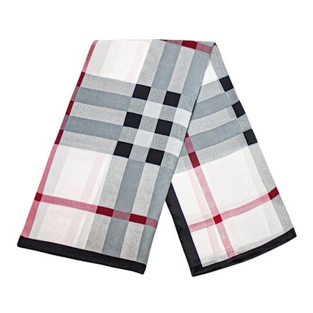 Scarf med rutmönster - Vit, Nr. 22