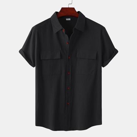 Kortärmade Toppar För Män Button Down-skjortor