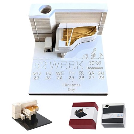 Time Piece Kalender 2026 Bordkalender 3D Afrivningskalender Pa