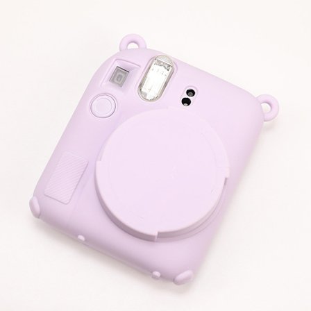 Kotelo Instant Mini 12 -kameralle, pehmeä kumisuojus irrotettavalla linssinsuojuksella, rannehihna (violetti)