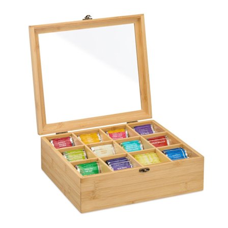 Teerasia, jossa 12 lokeroa