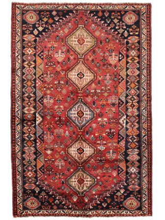 Hand Knotted Persian Qashqai Fine Rug 166X253 Dark Red/Black