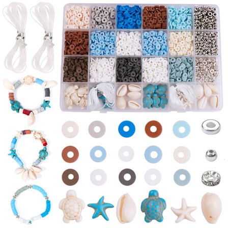 Pärlset i polymerlera, pärlor i marinstil för smyckestillverkning